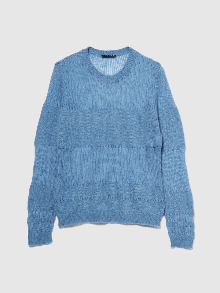 Alpaca blend sweater - women's crew neck sweaters - Light Blue | Sisley image number 6